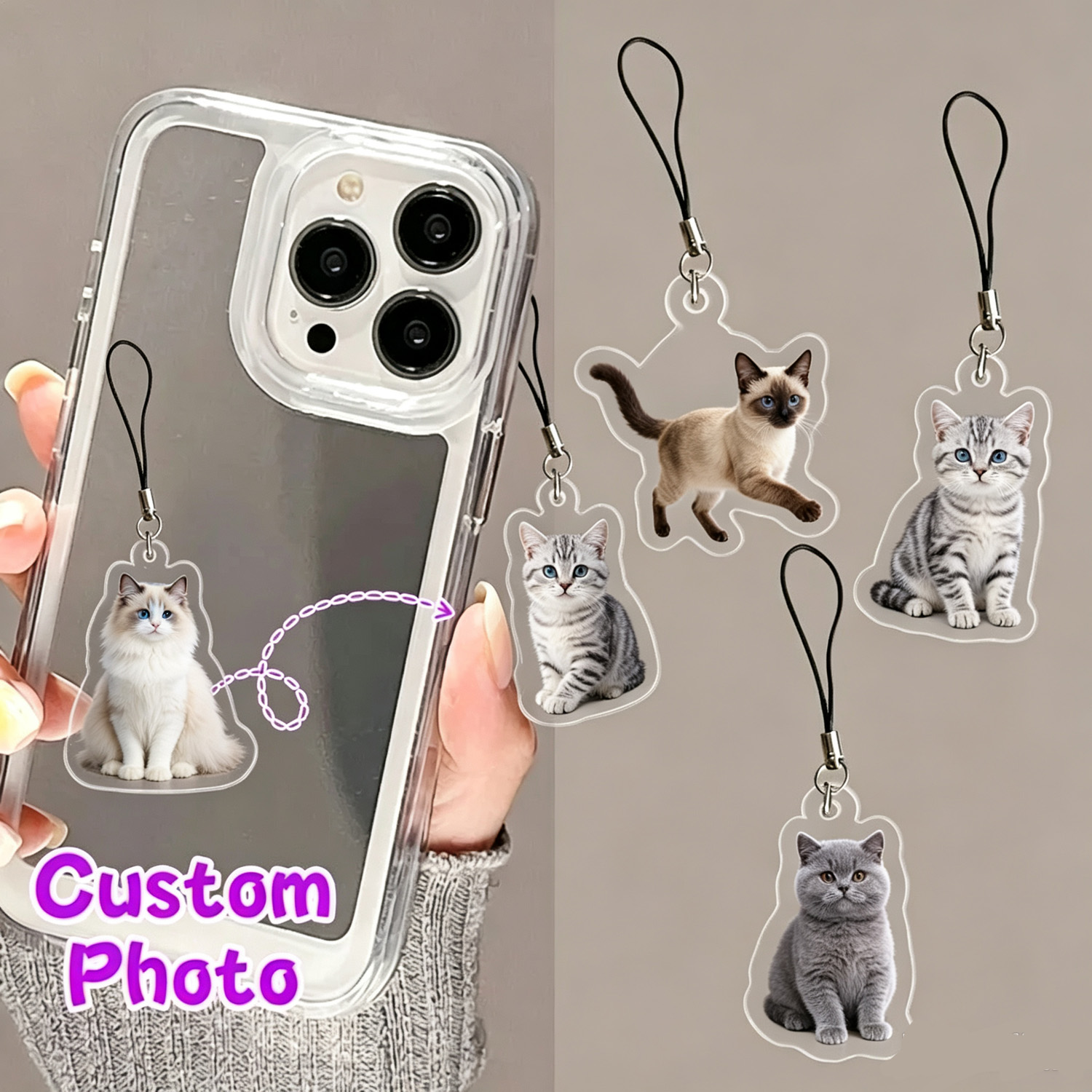 Pet Portrait Custom - 맞춤형 반려동물 사진 휴대폰 액세서리, 개인