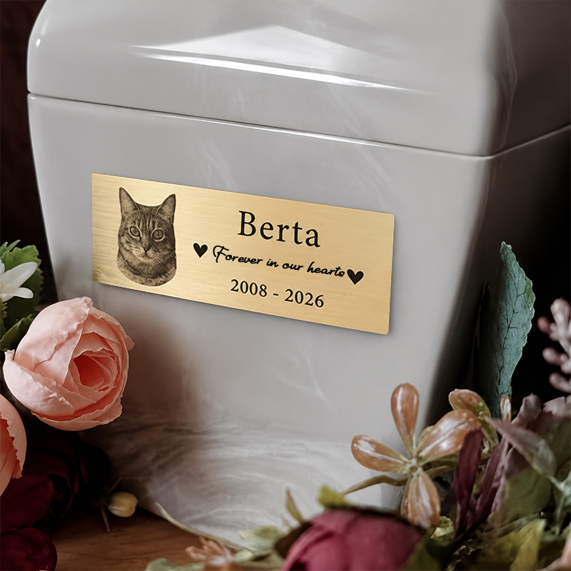 Pet Portrait Custom - 맞춤형 반려동물 초상화 양면 테이프 플레이트,