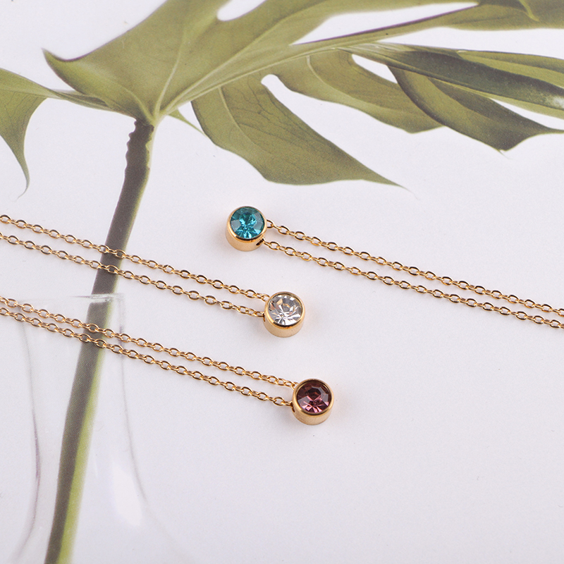 스테인리스 스틸 12 탄생석 펜던트 목걸이, 다채로운  - Birth Flower Necklace 리뷰 및 가격