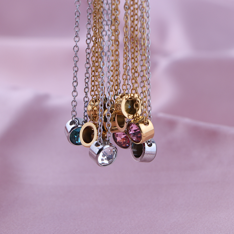 스테인리스 스틸 12 탄생석 펜던트 목걸이, 다채로운  - Birth Flower Necklace 리뷰 및 가격
