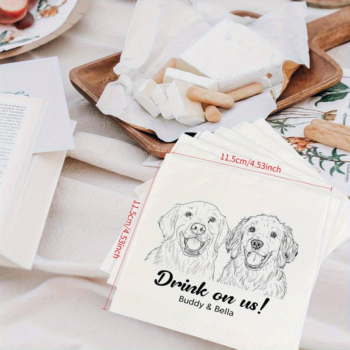 맞춤형 반려동물 초상화 칵테일 냅킨 – 개성 있는 그림 - Pet Portrait Custom 리뷰 및 가격
